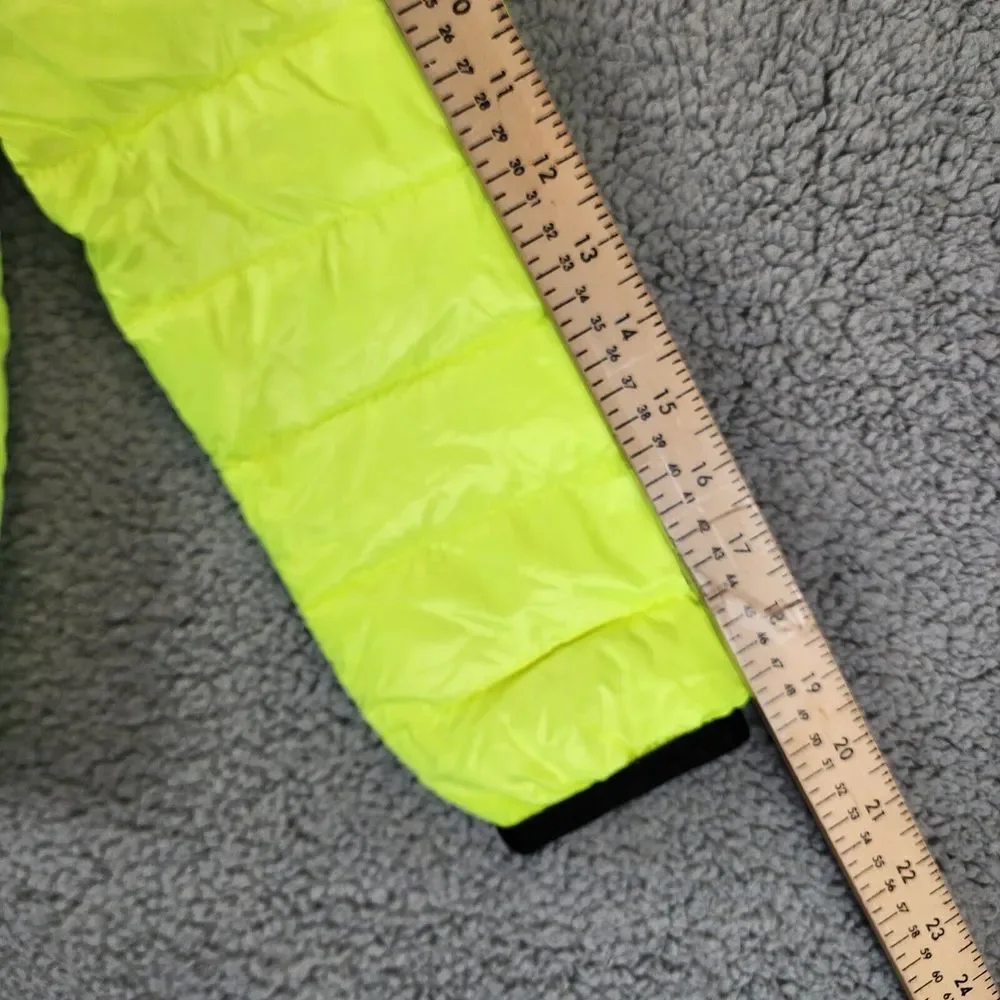 Moncler Photine Down Puffer Jacket Girls 10A Lime Stand Collar Full Zip L/S~ - Picture 11 of 15